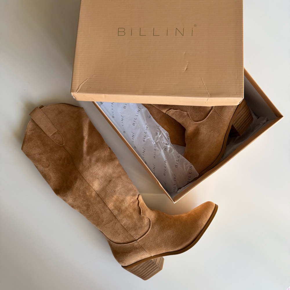 Billini Tan Suede Urson Cowboy Boots